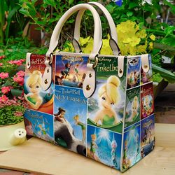 Tinkerbell Leather Handbag, Disney Cartoon Women Bag, Personalized Leather Bag
