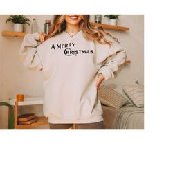 Christmas Sweatshirt, Merry Christmas Sweatshirt, Merry and Bright Christmas Sweater, Christmas Shirt, Christmas Crewnec