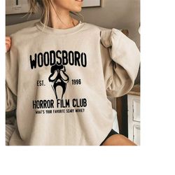 Woodsboro horror club, halloween sweatshirt, scream, scream-ghost, thriller, horror, scary, ghost shirt, horror film clu