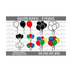 Balloons Svg Bundle, Balloon Clipart Birthday Balloon Svg, Balloons Clipart Balloons Vector, Balloon Png, Balloon Stenci