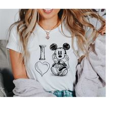 I Love Mickey Shirt, Mickey Sketch Disney Shirts, Mickey Ears Shirt,  Birthday Shirt, Disney Gift for Kids, Disneyworld