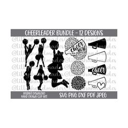 Cheerleading Svg, Cheerleader Svg, Cheer Svg Files, Cheer Mom Svg, Cheerleader Clipart, Megaphone Svg, Cheer Pom Svg, Po