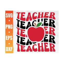 Retro Teacher Svg | Groovy Teacher Svg | Teach Love Inspire Eps | Last School Day Svg | 100 Days School | Commercial Use