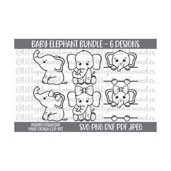 Baby Elephant Svg Bundle, Baby Elephant Png, Baby Elephant Clipart, Cute Elephant Svg, Elephant Png, Elephant Clipart, E
