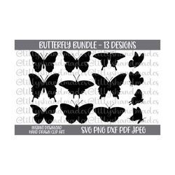 Butterfly Svg Bundle, Butterfly Png, Butterfly Clipart, Butterfly Vector, Butterfly Silhouette Svg, Butterflies Svg, But