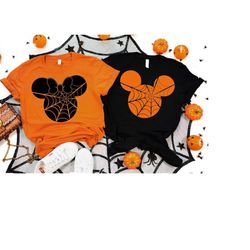 Disney Halloween Mickey and Minnie Head Shirts, Halloween Disney Trip Shirt, Halloween Disneyland Family Trip Shirt, Mic