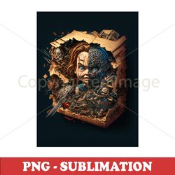 chucky png digital download - high-quality sublimation file - create terrifying 3d box designs