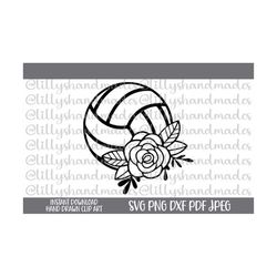 Floral Volleyball Svg, Floral Volleyball Png, Volleyball Mom Svg, Volleyball Shirt Svg, Volleyball Svg File, Volleyball