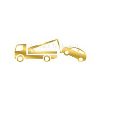 Tow Truck Planner Clip Art, Tow Truck Clip Art, Tow Truck Faux Gold Foil, Tow Truck Faux Foil Psd, Tow Truck Gold Printa