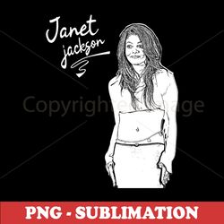 Janet Jackson Sublimation PNG - Young 1980s Vibes - Ultimate Retro Pop Icon Poster