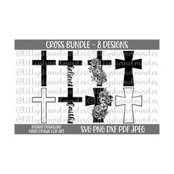 Cross Svg, Faith Cross Svg, Floral Cross Svg, Christian Svg Files For Cricut, Faith Svg, Jesus Svg, Jesus Cross Svg, Chr