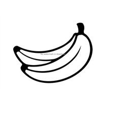 Banana Svg Cutting File, Banana Cutting Image, Fruit Svg, Banana Clipart Image, Fruit Digital Clip Art, Banana Silhouett