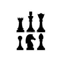 Chess Pieces Printable Clipart, Chess Pieces Vector Image, Chess Pieces Iron On Svg, Chess Pieces Files For Cutting
