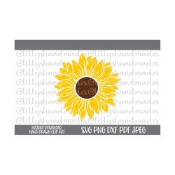 Sunflower Svg Files, Sunflower Sublimation, Sunflower Clipart, Sunflower Png, Sunflower Vector, Sunflower Drawing, Sunfl