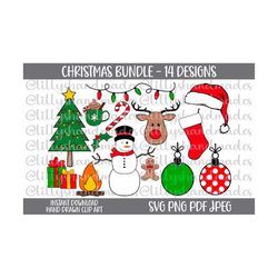 Christmas Clipart Christmas Svg Bundle  Christmas Svg Files Christmas Png Snowman Svg Reindeer Svg Christmas Tree Svg Ch