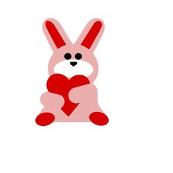 Valentine Bunny Cutting Image, Valentine Bunny Scrapbooking, Valentine Bunny Files For Cricut, Valentine Bunny Cut File