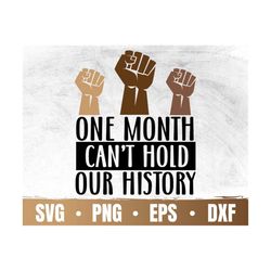 One Month Can't Hold Our History SVG | Black History Month Cricut | Juneteenth PNG | African American | Commercial Use &
