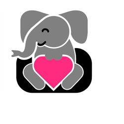 Elephant Valentine Clipart Download Pdf Image File Elephant Valentines Day svg vector Cutting Clipart Png File Printable