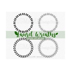 Laurel Wreath SVG,DXF, Floral Wreath,Circle,Frame svg,Vector,PNG,Cricut,Silhouette,Wedding,Digital,Commercial use,Instan
