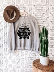 Stirring the Pot Since Birth Witch Caldron Sweatshirt, Halloween Sweatshirt, Hocus Pocus Sweater, Witchy Woman Outfit, G