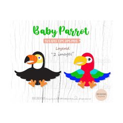 Baby Parrot SVG,Parrots Svg For Cricut,Cut File,Layered,Bird,DXF,Safari Animals Svg,PNG,Clipart,Vinyl,Silhouette,Instant