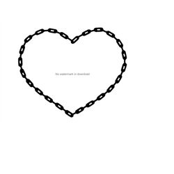 Chain Heart Svg Cut File, Chain Heart Digital Clip Art, Chain Heart Svg Cutting File, Chain Heart Svg Bundle