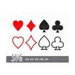 Card Suits SVG,DXF,Playing Card Suit,Spades,Diamonds,Hearts,Clubs,Cricut,Silhouette,Graphic,Vector,Commercial use,Instan