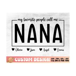 Personalizable Grandma Svg | Custom Gift Svg | Grandma and Grandkids Svg | Personalized Mother's Day Gift Png | Personal