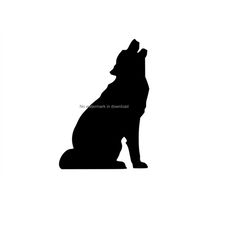Howling Dog Svg Cutting File, Howling Dog Image File, Howling Dog Silhouette Svg, Howling Dog Cutting Cut File