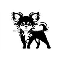 Fluffy Chihuahua Clipart Image Digital, Chihuahua Clipart, Dog Lover Art, Fluffy Dog Vector Illustration