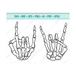 Skeleton hand Svg, Rock Hand Svg, Skeleton svg, Rock on hand svg, Bone svg, Skeleton hand Svg, Halloween cut file, File