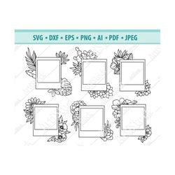 floral photo frame svg, flower photos svg, square frame svg, photo frame svg, cactus frame svg, photo picture with flowe
