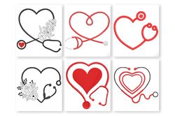 Heart Stethoscope embroidery design. Doctor Embroidery Designs. Nurse Machine embroidery