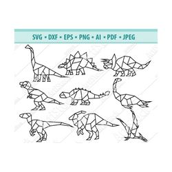 Dinosaur SVG, Origami dinosaur Svg, Dinosaur Svg, Dinosaur Geometric Svg, Jurassic period svg, Dinosaur Graphics, File f