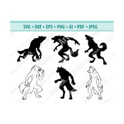 Werewolf SVG, Mythical Creature Svg, Werewolf Cut Files, Scary Monster Svg, Svg Cutting File, Werewolf Clip Art, Vector,