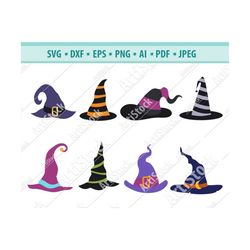 Witch Hat SVG Bundle, Witchy Hat Svg, Witch Hat Clipart, Witchcraft Hat SVG, Halloween Svg, Witch Hats Cut Files, Hat Sv