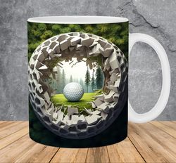 3d golf ball hole in golf ball mug