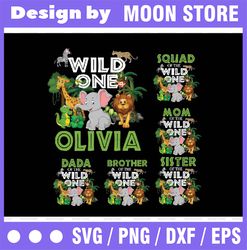 Personalized Name Wild One Birthday Boy, Wild One Family Matching Png, Wild One Safari Birthday Png, Birthday Safari Jun