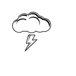 Thunder Svg Lightning Svg Weather Cutting File Thunder Storm Clipart Scrapbooking Clip Art SVG DXF Png