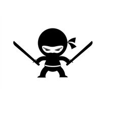 Ninja Boy Svg Ninja Svg Boys Room Silhouette Cartoon Clipart Png Dxf Files For Cutting File Tshirt Template Vinyl Ninja