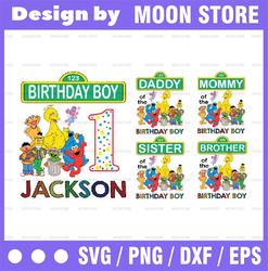 Personalized Name Sesame Street Birthday Png, Elmo Family Design Png, Personalized Birthday Sesame Street Png, Digital D