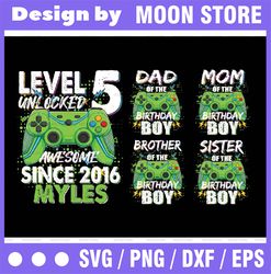 Personalized Name and Age Gamer Birthday Level Unlocked Png, Matching Family Birthday Png, Gaming Birthday Video Game, D