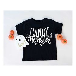 kids halloween shirts, candy monster, toddler halloween shirt, halloween baby suit, gift for halloween