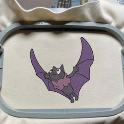 Bat Blue Dog Halloween Embroidery Design, Happy Haloween Embroidery File, Blue Dog Cartoon Embroidery Design, Halloween Trending Design, 3 Sizes
