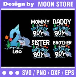 Personalized Family Shark Matching Birthday Boy Png, Shark Birthday Png, Birthday Family Shark Png, Digital Download