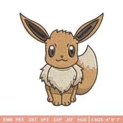 Eevee embroidery design, Pokemon embroidery, Anime design, Embroidery file, Digital download, Embroidery shirt