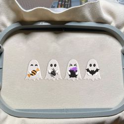 Cute Spooky Vibes Embroidery Machine Design, Funny Ghost Embroidery Machine Design, Spooky Halloween Vibes Embroidery File