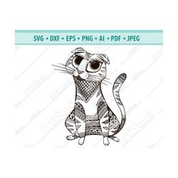 Zentangle Cat SVG, Mandala Cat SVG, Cat for cricut, zentangle for cricut, Cat cricut design, intricate svg file, Cat cri