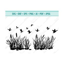 Flock of Birds SVG Vector, Silhouette of birds SVG, flying ducks for cricut, Birds Cut files, Flock of ducks clipart, Df