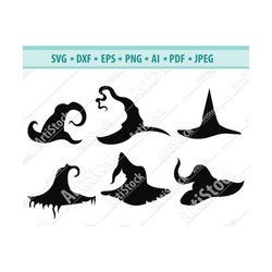 Witch Hat SVG - Witch Hat DXF - Witch Hat Clipart - Witch SVG - Halloween Svg - Witch Hat Svg Bundle - Witch Hats Cut Fi